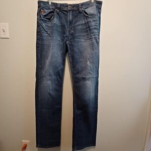 Moon Shine Spirit Men Jeans 36x36 Slim Straight 120 Proof Brad Paisley Distress